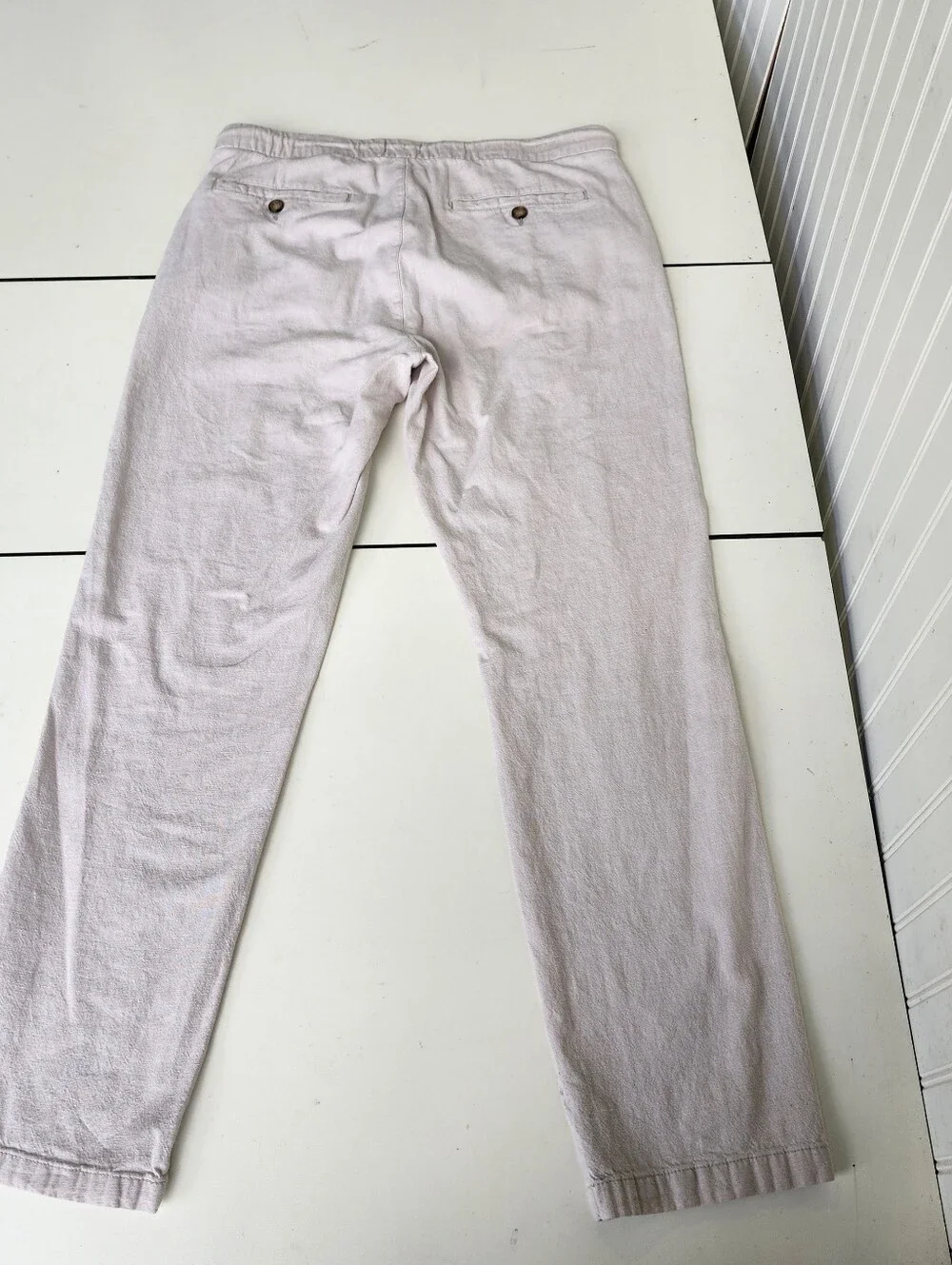 Old Navy Mens M Beige Linen Blend Drawstring Pants 28 Inseam Coastal Resort